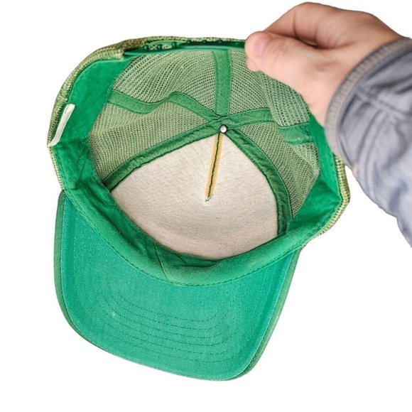 80s Green Obrien Steel Foam Trucker Hat Snapback Illinois Retro Hipster - Picture 4 of 12